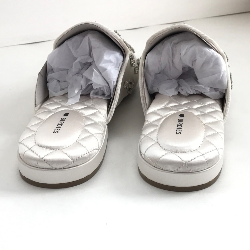 BIRDIES The Dove Satin Mule with Crystal Embellishments Size 8.5 NWT - Picture 10 of 16